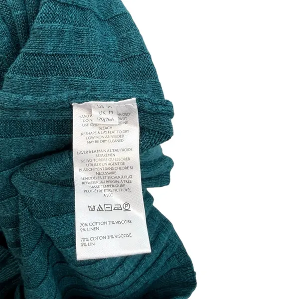 Free People FP Beach Veda Rib Knit Maxi‎ Skirt Teal Drawstring Size Medium - Image 10