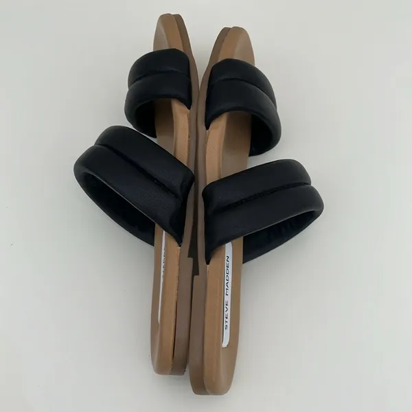 NWOT Steve Madden Wizen Black Strap Slip On Sandals in Women’s Size 7 - Image 5