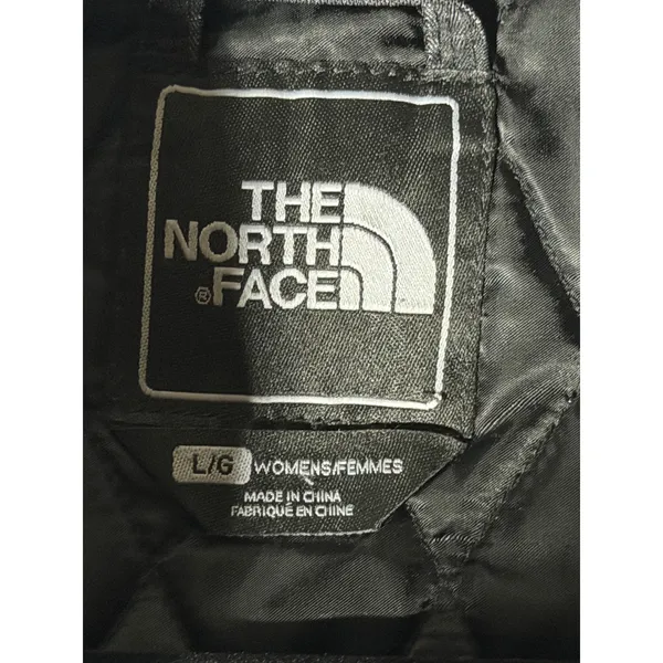 The North Face Womens L/G‎ Insulated Jacket Gray Pinstripe Hooded Zip Up - Image 6