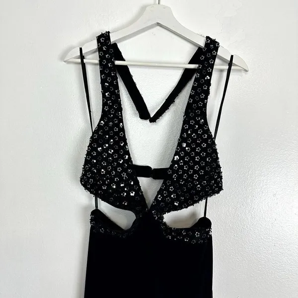 MAC DUGGAL Sequin Sheath Gown in Black Size US 6 - Image 4