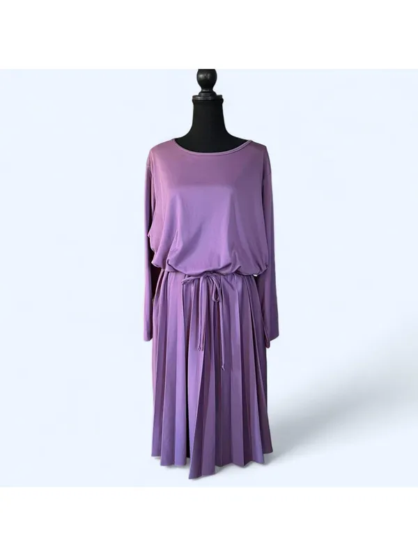 1970s vintage Blair lavender midi dress made in USA Size M/L 💜 - Image 2