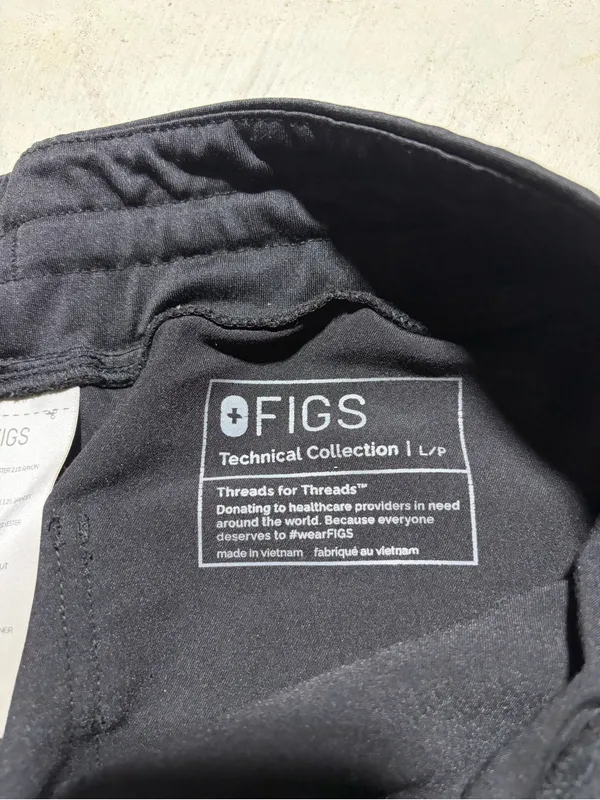 Figs Women's Black HW Zamora Jogger Pants with Drawstring L/P - Image 6