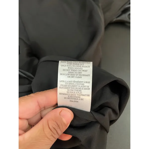 Z Supply Europa Poly Sheen‎ Skirt Black Satin Minimalist Quiet Luxury XL New - Image 9