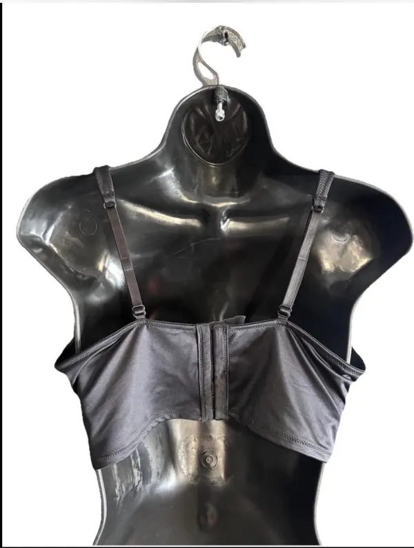 Victoria's Secret Wireless Lightly Lined Corset Cami Bra Crop Top black Satin - Image 2