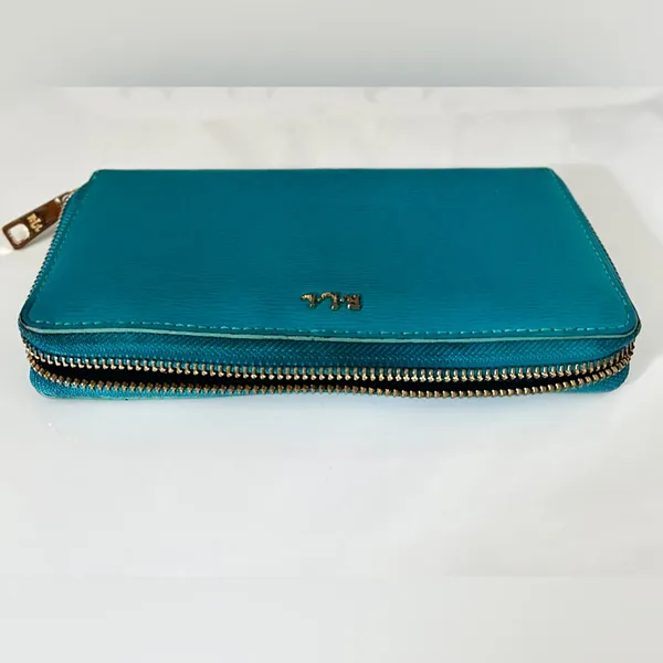 Lauren Ralph Lauren Tate Zip Around Leather Wallet Pick A Color Turquoise - Image 4
