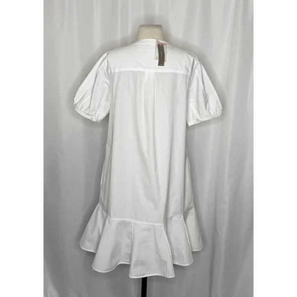 NWT!! J. CREW Delilah Dress‎ Cotton Poplin Solid White Mini Ruffle Small Tall ST - Image 9
