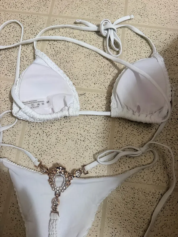 Two piece bikini with jeweled back White Size XS - Image 5