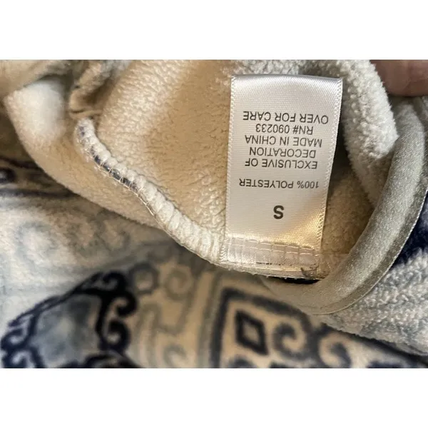 PacSun‎ Fleece Pullover Womens Small Blue Geometric Quarter Zip Excellent Print - Image 5