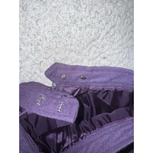 Evan-Picone Skirt Women 6 Purple Wool Blend‎ 28'' Midi Pockets Dark Academia Vtg - Image 9