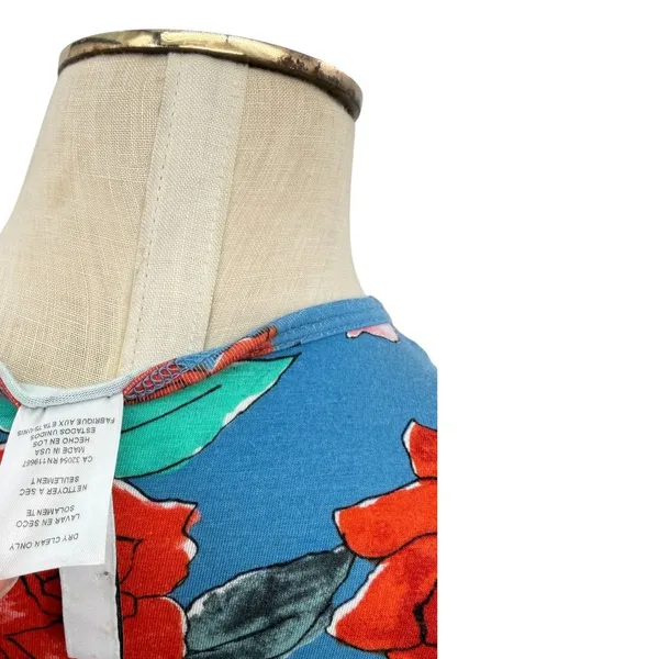 Rachel Pally Wildflower Long Sleeveless Caftan Floral Maxi Dress Blue Size Small - Image 10
