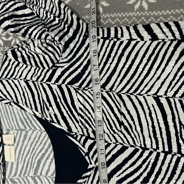 Chico's Zebra Two-In-One Top Medium Chico's 1‎ Workwear Casual Effortless Office - Image 10