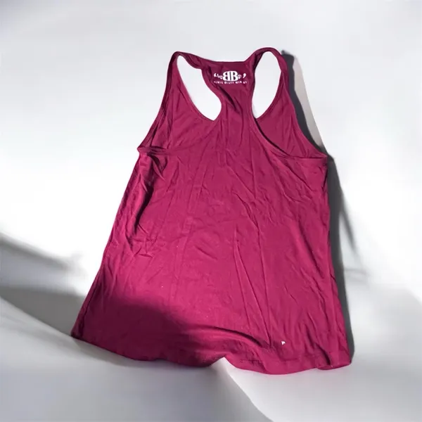 Chic Burgundy Graphic Tank Top 529 Red - Image 2