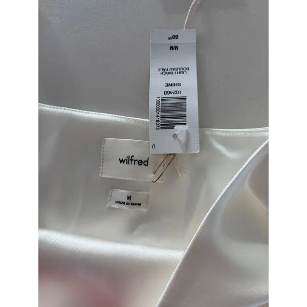 Aritzia Wilfred Shine Top Light Birch Ivory Satin Corset Crop Tank 102468 M - Image 2