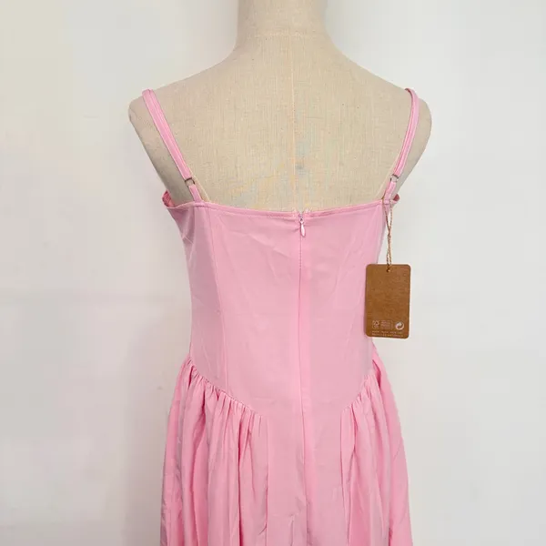 Rihoas pink corset style midi dress - Image 5