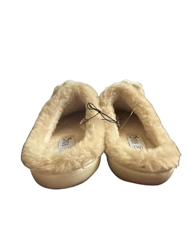 Rouge Plush Beige Slippers with Labubu Character Detail Size Medium 7/8 - Image 5