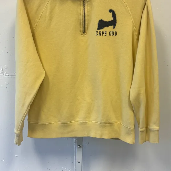 Blue 84 Cape Cod Applique Quarter Zip Sweatshirt Medium Yellow Pullover Raglan - Image 4