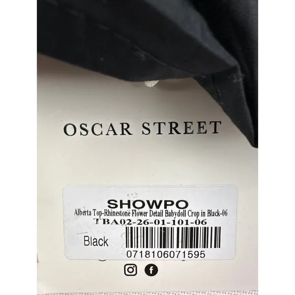 Showpo Oscar Street - Alberta Top with Rhinestone Detail in Black and Silver - Image 3