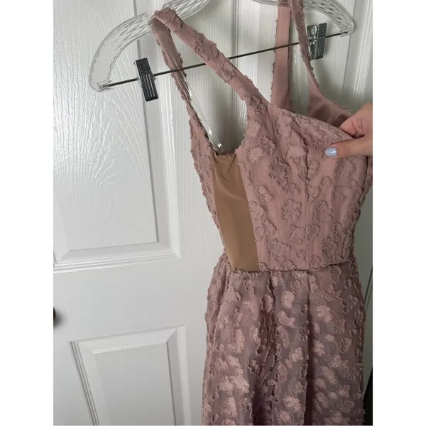 House of CB Lovely French Rose Jacquard Sweetheart Neckline Midi Dress S - Image 4