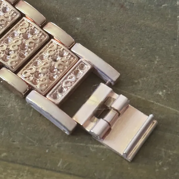 Rose gold iced quartz watch - Image 3
