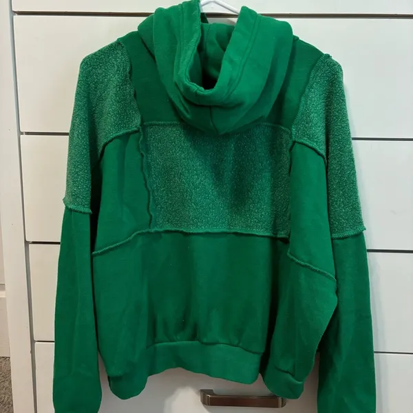 Aerie Green Sherpa Patchwork Hoodie - Image 3