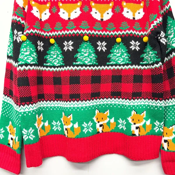 Urban Heritage Foxy Ugly Christmas Chunky Sweater Womens XL Holiday Party Event - Image 5