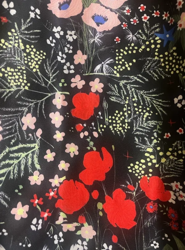 EvryFashion Skirt Sz M Black Floral A-Line Cottagecore Dark Romantic Feminine - Image 3