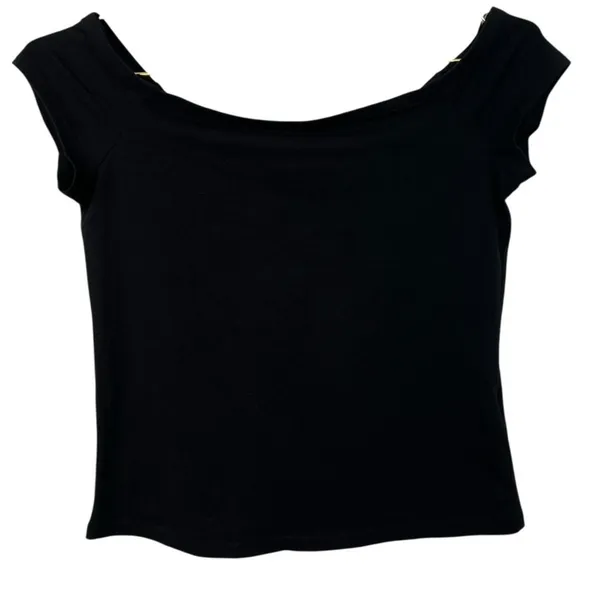 Weekday Off the Shoulder Tee in Black Women’s Size Medium NWT - Image 2