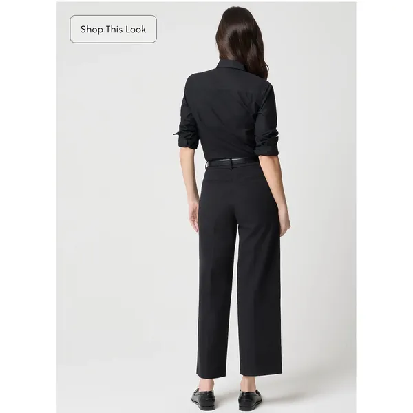 J.Crew Remy Pant Black Wide Leg Cropped Trouser Cotton Blend Womens 4 - Image 11