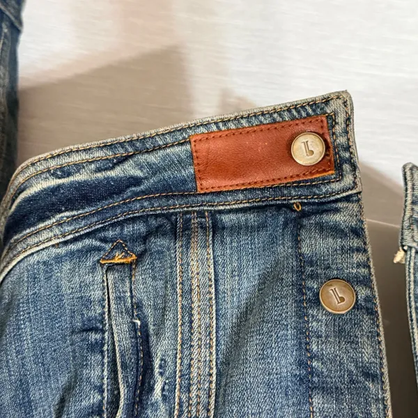 Pilcro and the Letterpress Womens XS Denim Jacket Medium Wash Cropped Trucker - Image 4