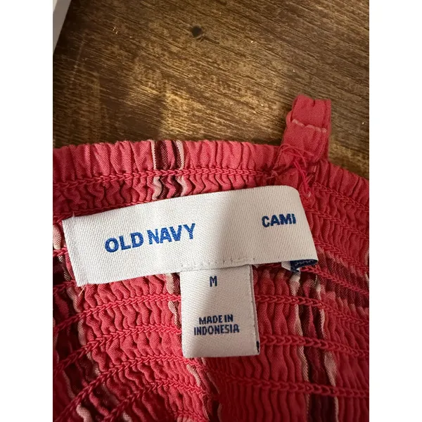 Old Navy Women Pink Plaid Fit & Flare Cami‎ Midi Dress Size M Smocked Cottage - Image 3