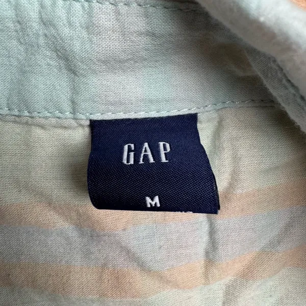GAP Womens‎ Plaid Button Down Shirt Short Sleeve Tie Sleeve Pastel Size M - Image 3
