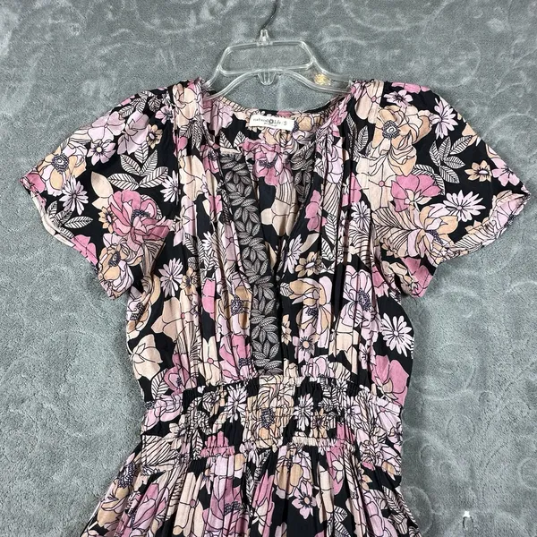 Natural Life Bella Maxi Dress Small Pink Floral Boho Festival Hippie Pockets - Image 13