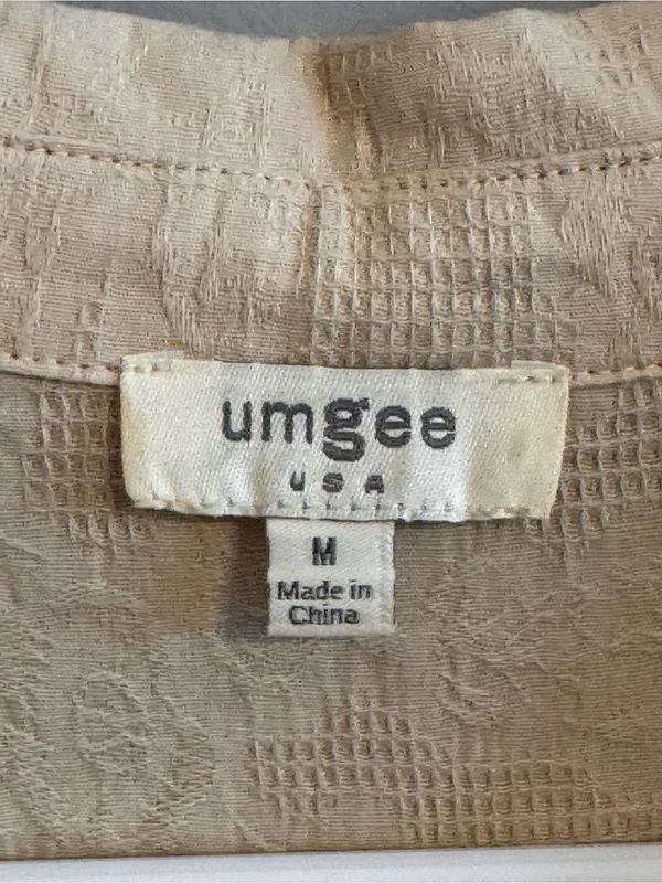 Umgee Medium Colorblock Tiered Cotton Boho Tunic Dress Rust Cream‎ - Image 2