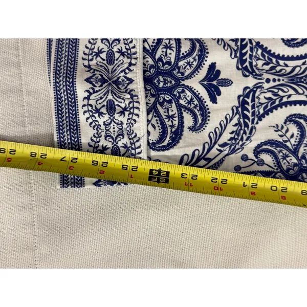 Farm Rio Blue and white linen blend pants size medium - Image 9