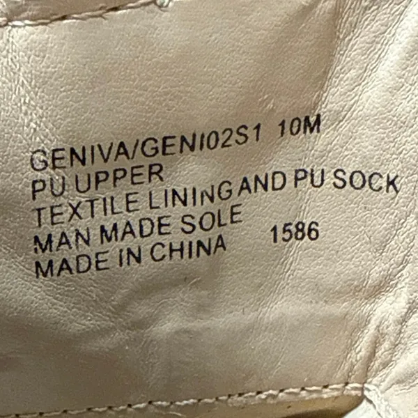 Steve Madden Geniva Beige Crock Faux Leather Square Toe Heel Boots Size 10M - Image 6