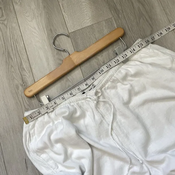 Abercrombie & Fitch Pants linen gemma wide leg crop womens White (large petite) - Image 6