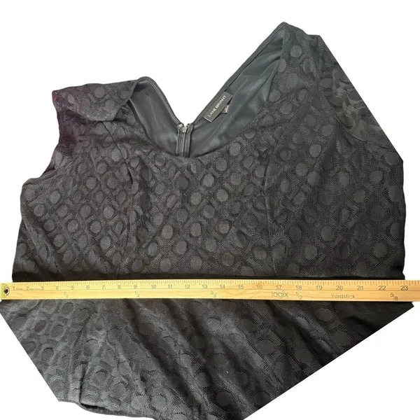 Lane Bryant Plus Size Black Lace Tulle Midi Dress Womens 28 Whimsigoth Flared - Image 14