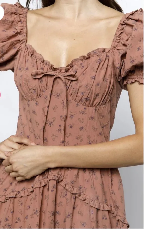 Storia Floral print ruffle Tiered Midi Dress - Image 4