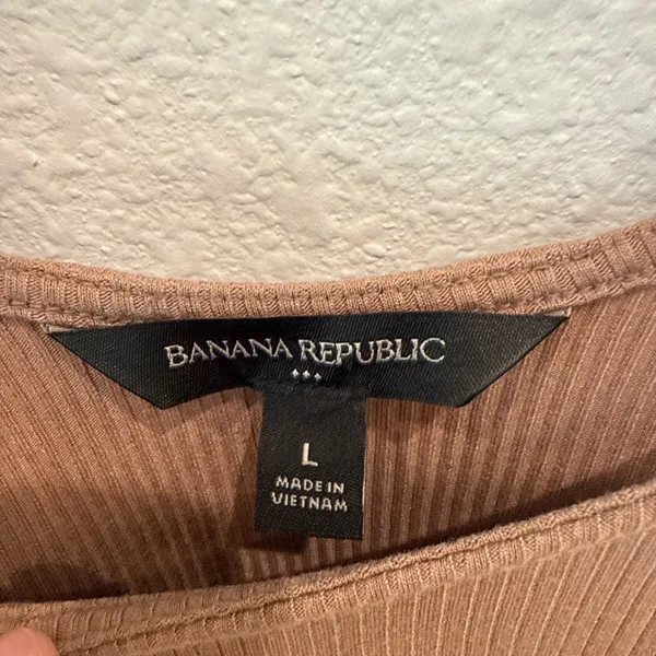 Banana Republic Long Sleeve Ribbed Bodysuit Brown Size Large - Image 3
