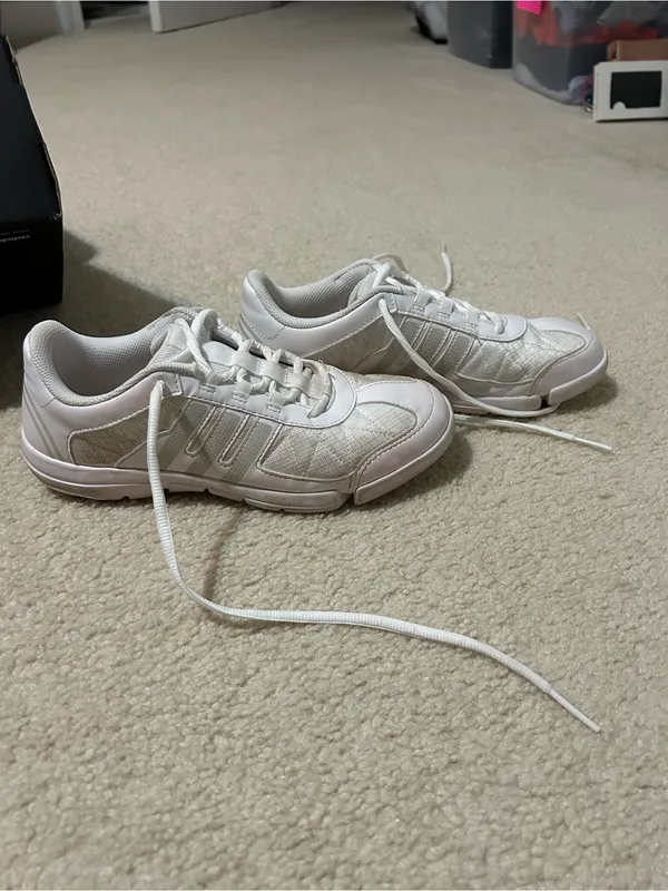 Adidas Women’s White Athletic Sneakers/Cheer Shoes - Image 2