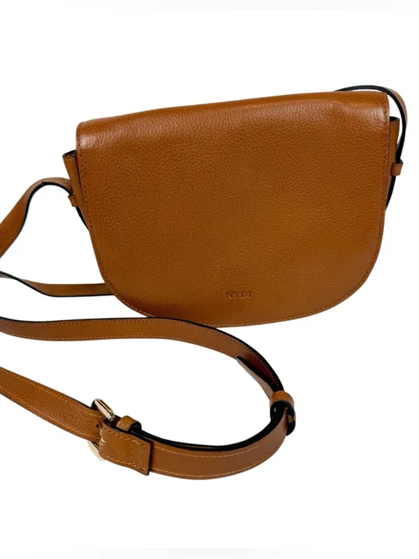NYDJ‎ Leather Half Moon Crossbody Bag Brown - Image 3