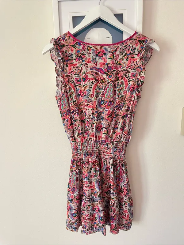 Natural Life Lyla Smocked Mini Dress Pink Palms XS - Image 5