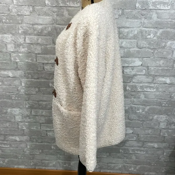 7 For All Mankind Ivory Sherpa
Boucle Jacket - Image 5