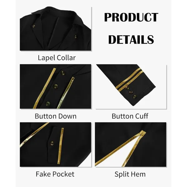 NEW Mens Steampunk Victorian Jacket Gothic Tailcoat Costume M - Image 2