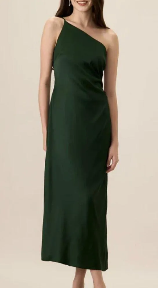 RIHOAS Women's Green One-shoulder Satin Maxi Dress 3 - Image 6