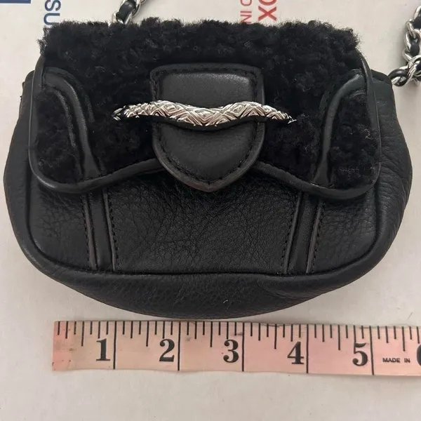 aimee kestenberg fierce and fab shearling chain leather flab mini micro purse - Image 8