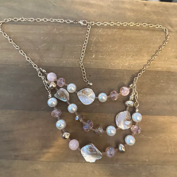 Mother Of Pearl And Bead Layered Necklace - Image 2