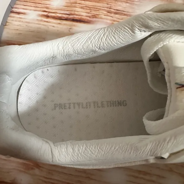 PRETTYLITTLETHING White Contrast Sole Chunky Platform Sneakers NWOT - Image 11