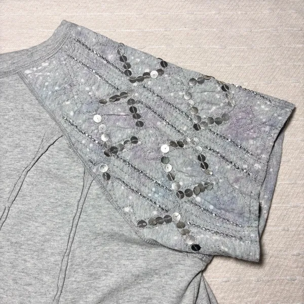 Free People Shine Me Out Top Embellished Sleeve Pullover Open‎ Back Large L NEW - Image 13
