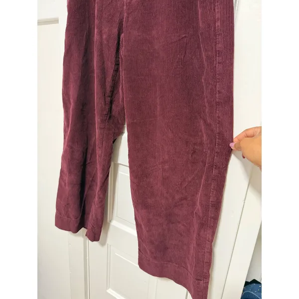 Old Navy Women Burgundy Corduroy High Waisted Wide Leg Pants Maroon Pants 10 - Image 10